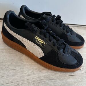 Puma Palermo Black and Cream Sneakers